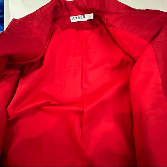 Anage Silk Red Embroidered Dress Jacket Women’s Size XL - Picture 13 of 14
